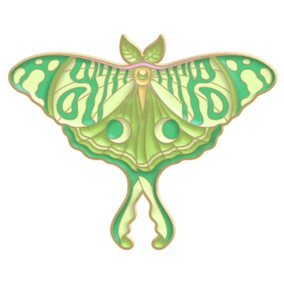 Detailed celestial Luna moth enamel pin - Picture 1 of 10